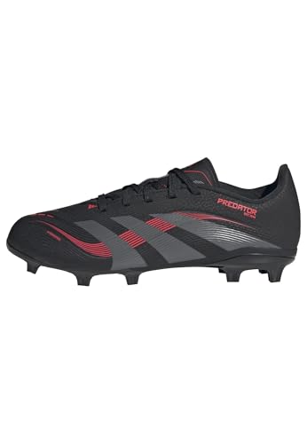 Adidas Unisex Kinder Predator League Firm Ground/Multi Ground Football Boots Kids, Core Black/Grey Four/Lucid Red, 35 EU