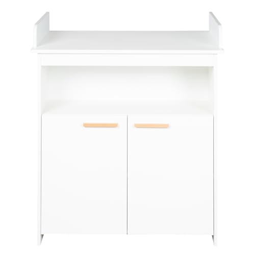 roba Wickelkommode 'Anton' in Weiß, inkl. Wickelansatz, Wickeltisch mit 2 Türen & 1 Fach, Wickelhöhe 90 cm