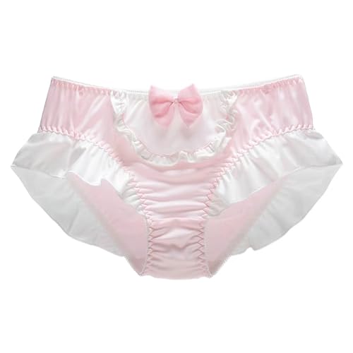 ZooChest Slip Damen Unterwäsche Seiden Nette Unterhosen für Frauen Atmungsaktiv, Hoch Elastisch Sexy Unter wäsche, Sissy Höschen - Rosa Underwear Panties M