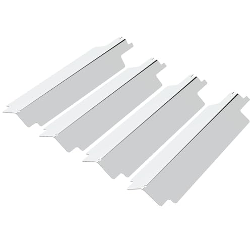 WELL GRILL Brennerabdeckung Edelstahl BBQ Aromaschienen Zubehör für EL Fuego Dayton 4 Brenner, Tepro, Broil-Master Gasgrill 4+1 und die meisten Gasgrills, 4er-Pack