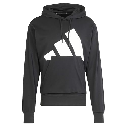 Adidas Men's Essentials Big Logo French Terry Hoodie, Black/White, M