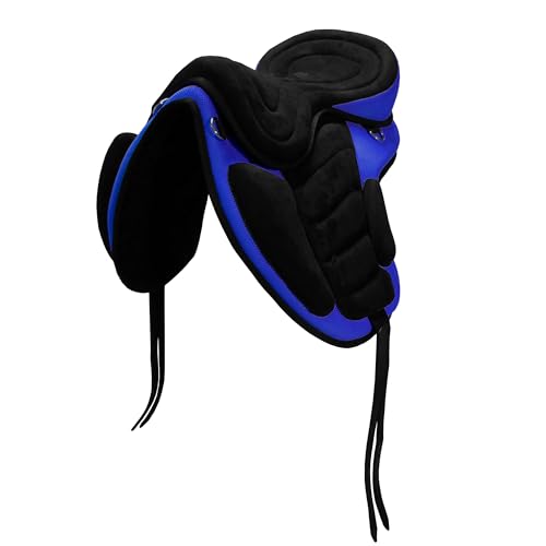 Brama West Sattel baumlos “Safety“- Sitzgröße 18“ - für alle Pferdetypen - inkl. Steigbügelriemen & Sattelgurt - Schwarz/Blau