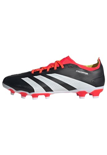 adidas Unisex Predator 24 League Low Multi-Ground Boots Fußballschuhe, Core Black/Cloud White/Solar Red, 42 EU