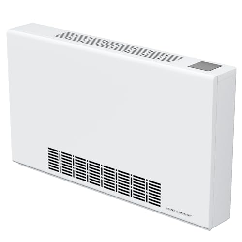 Inverboost Wärmepumpenheizkörper-Konvektor, 3 kW Heizkörper, ultradünn 145 mm, Wärmetauscher, Ventilator, Weiß, steuerbar per App