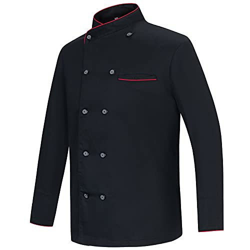 MISEMIYA - Damen-KOCHJACKE - Damen-KOCH-UNIFORM Damen-KOCHJACKE - Hospitality Uniform - Ref.844 - X-Large, Kochjacken Herren 844 - Schwarz