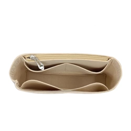 Taschen-Organizer for Gucci Marmont-Taschen, mit Wildleder gefütterte Aufbewahrungstasche, Taschenaufbewahrungseinsatz, tragbare Kosmetiktasche(BeigeB,M)