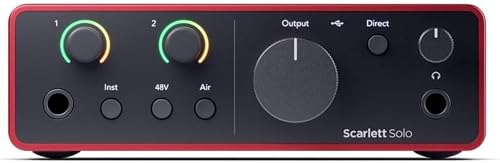 Focusrite Scarlett Solo 4. Gen USB-Audio-Interface für Gitarristen, Sänger und Produzenten — Aufnahmen in HiFi-Studioqualität sowie sämtliche Software, die Sie zur Aufnahme benötigen