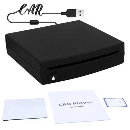Lnopever CD Player für Auto mit USB Anschluss,Universell Tragbarer Externer CD/DVD-Dish Box Player Fürs Auto, Externes Laufwerk für Laptop, PC, Fernseher, kompatibel mit Android Autoradio