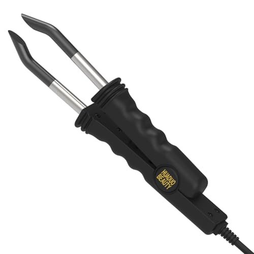 HUADUO-BEAUTY Haarverlängerungseisen Wärmezange für Keratin Bondings Haarextensions Zange Zum Wärmezange Haar Extensions Iron, Profi Teflon-Beschichtung Haarverlängerungen Steckverbinder (Schwarz)