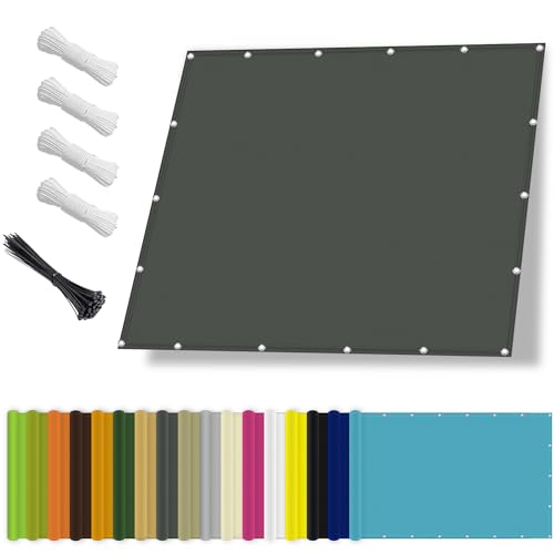 Sonnensegel wasserdicht Rechteckig mit ösen,Wind- und 95% UV-Schutz,100% Reißfest Polyester(Nach Mass) Markisenstoff,Segeltuch Sonnensegel Aufrollbar für Balkon Terrasse Garten,1x2M Dunkelgrau