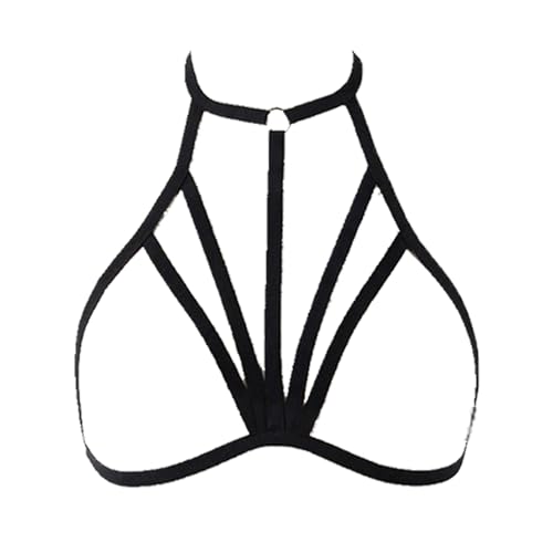 Sexy Body Lingerie, Erotische Dessous Büstenhalter Käfig Damen Ungepolstert Bralette Neckholder Verband Reizwäsche für Damen Festival Club Party Wear Bra