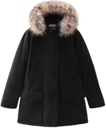 WOOLRICH Damen Arctic Parka in Ramar mit abnehmbarem Pelzbesatz, Schwarz, Schwarz , 38