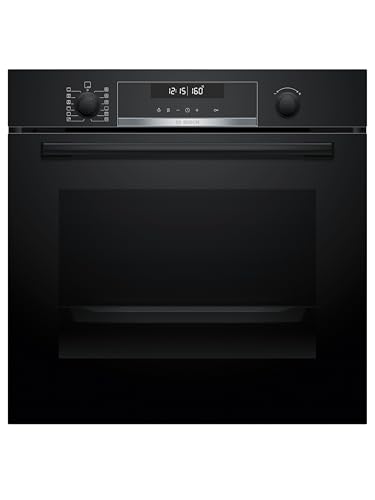 Bosch HBG578BB3, Serie 6, Einbau-Backofen, 60 x 60 cm, Pyrolyse-Selbstreinigung, Air Fry Funktion, 3D-Heißluftfunktion, Soft Close, Hydrolytische Reinigungshilfe, Automatikprogramme, Versenkknebel