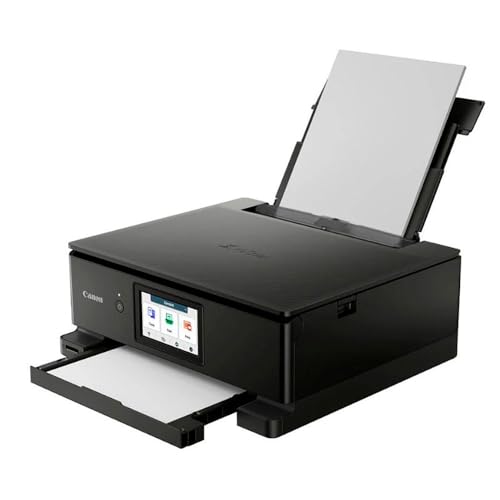 Canon PIXMA TS8750 Multifunktionsdrucker 3in1 (Tintenstrahl,Drucken, Kopieren, Scannen, A4, 10,8 cm Touch LCD, WLAN, Duplexdruck, 2 Papierzuführungen, 2 x 100 Blatt, 6 Separate Tinten) schwarz