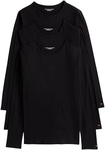 Tommy Hilfiger Herren Langarmshirts Basic, Schwarz (Black/ Black/ Black), M