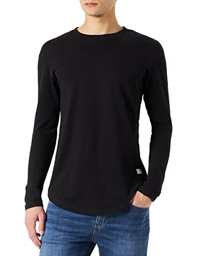 JACK & JONES Herren Jjenoa Tee O-Hals Noos Langarmshirt, Schwarz, L EU