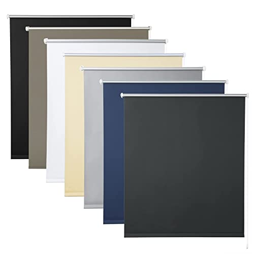 WOLTU Verdunkelungsrollo ohne Bohren, Thermo Verdunkelungsrollo mit Kette, Sichtschutz, für Türen und Fenster, 50 x 160 cm, Anthrazit