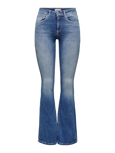 ONLY Damen Onlblush Life Mid Flared Bb Rea1319 Noos Jeans, Medium Blue Denim, M / 30L EU