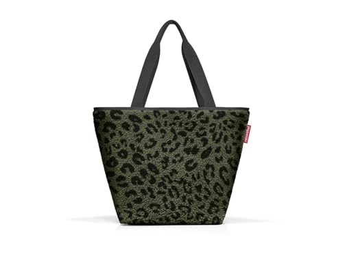 reisenthel shopper M in teddy leo olive – Geräumige Shopping Bag und edle Handtasche in einem – Aus wasserabweisendem Material
