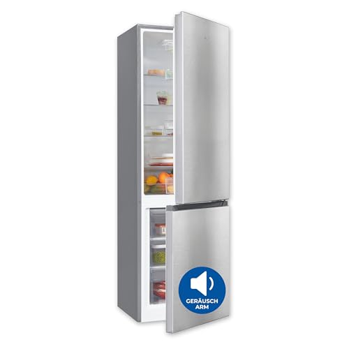 Exquisit Kühl-Gefrierkombination, 180 cm Höhe, Kühlschrank mit Gefrierfach, 269 Liter, 4-Sterne-Gefrierfach, Türanschlag wechselbar, Standgerät, KGC5265-70-010E inoxlook
