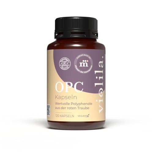 violila OPC Kapseln mit 350 mg OPC aus Traubenkernextrakt | 554 mg Polyphenole pro Kapsel | Hochdosiert & vegan | Für pflanzenbasierte Ernährung | Ohne unnötige Zusatzstoffe | 120 Kapseln