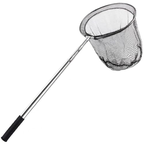 Kescher Angeln, 210cm Teleskop Kescher Angelrute mit Langem Griff, Faltbare Fischernetz Kescher Teich, Karpfen Forellenangeln Kescher für Teiche 