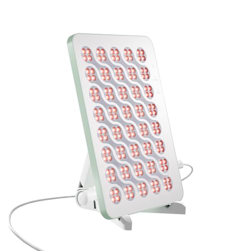 Nanoleaf Rotlichtlampe, Infrarottherapie für Körper & Gesicht, 160 LEDs (jeweils Rot 630 + Nahinfrarot 850 nm), Red Light Therapy Panel mit 4 Intensitätsstufen, Timer, Brille + Ständer
