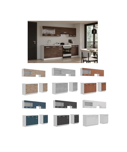 Kuechen-preisbombe Küche Robby 240 cm Küchenzeile Küchenblock Singleküche Einbauküche