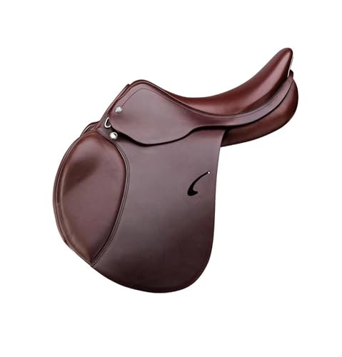 EQUIGEAR Luxuriöser Hochleistungs-Springsattel aus Leder für Pferde – Vielseitiger Reitsattel für Training, Freizeit und anspruchsvolles Outdoor-Reiten (17.5 inches)