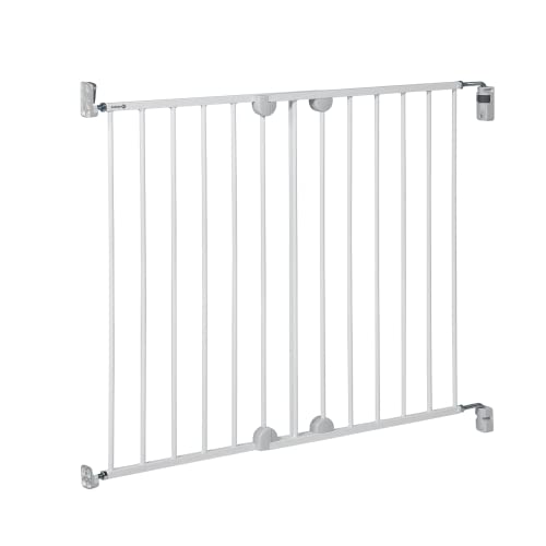 Safety 1st Wall Fix Extending Metal Gate, Ausziehbares Treppenschutzgitter, 62–102 cm, Türschutzgitter Ausziehbar, Mit 1 Hand in 1 o. 2 Richtungen, Leichte Wandmontage/-demontage, Ohne Türkante, Weiß