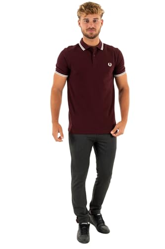 POLO UOMO FRED PERRY DOPPIA RIGA OXBLOOD