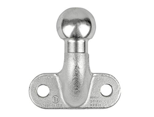 LAS 10639 Anhänger-Kupplungskugel, Anhänger Kugelkopf, mit Flansch, abgewinkelt, bis 3500 kg, silber