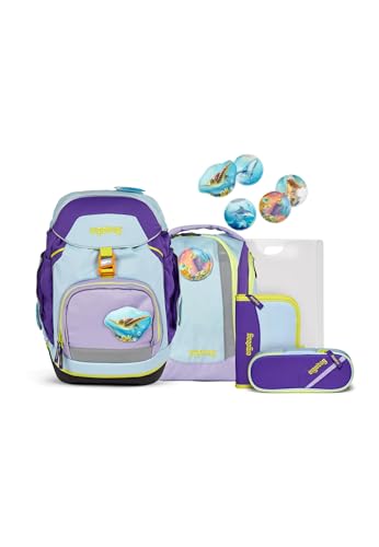 ergobag Pack Set ergonomischer Schulrucksack, Schulranzen, Vorgänger-Kollektion, flexibel 6-teilig 1.Klasse Grundschule