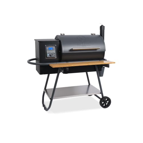 MOESTA-BBQ 10593 Sheriff Pelletgrill - Modell 2024, 2 Grillroste, Zündsystem, 144W, 240V, 310° C - Ablagebrett Bambus