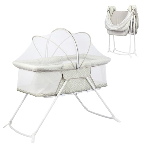 MFSLOVE Tragbares Babybett mit Insektennetz, Reisebett, Babywiege, Faltbare Babywiege von Neugeborenen bis 6 Monaten