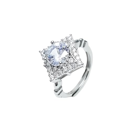 AIPWEYT Store Ring Silber 925 Damen, Verstellbarer Glänzend Cubic Zirkonia Silberring, Verlobungsring Damen, Engagement Promise Ring, mit Geschenkbox Verlobung Hochzeit Geschenk