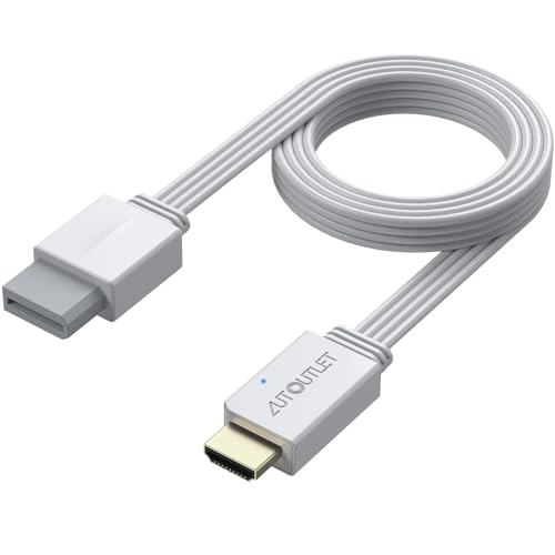 AUTOUTLET Wii HDMI Adapter, ECHT Plug and Play, 1080P/720P Wii auf HDMI Konverter unterstützt Alle Wii Display Modi, WII HDMI Kabel mit 150cm Integrierte WII- und HDMI-Kabel-Design (Weiß)