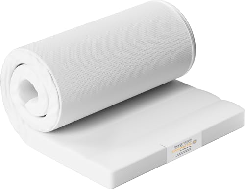 Aiidoits Topper 90x200cm, Matratzentopper 90x200cm mit Abnehmbarer waschbarer Bezug, 5cm Höhe, H3-Komfortschaum, Öko-Tex Zertifiziert, rutschfeste Unterseite mit Eckschlaufen