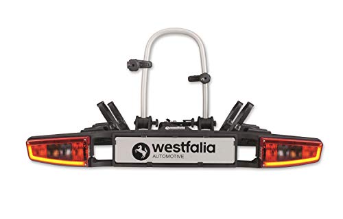 Westfalia Bikelander Fahrradträger für die Anhängerkupplung | Kupplungsträger für 2 Fahrräder | E-Bike geeignet | zusammenklappbar | LED-Hybrid-Leuchten
