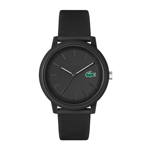 Lacoste Analog Quarzuhr für Herren Kollektion LACOSTE.12.12 mit Schwarzes Silikonarmband - 2011171