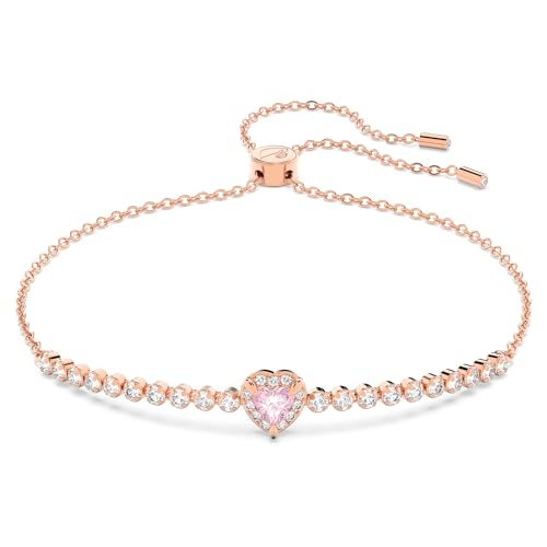 Swarovski One Armband, Herz, Rosa, Roségold-Legierungsschicht