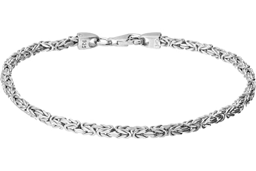 FILANGO Herren Armband Königsarmband mit Karabinerverschluss für Männer 925 Sterling Silber Silberfarben 2 mm Stärke 21 cm Länge
