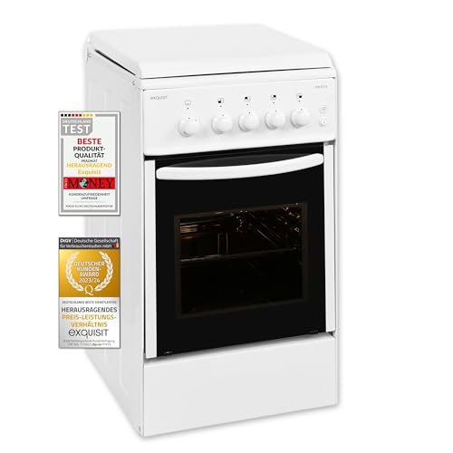 Exquisit Gasherd TF 6 GT-4 | Gas-Standherd | Gaskochfeld | 49 Liter Gas-Garraum | weiß