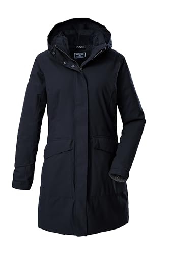 killtec Damen Funktionsparka/Parka wasserdicht mit abzippbarer Kapuze KOW 18 WMN PRK, schwarz blau, 42, 43313-000