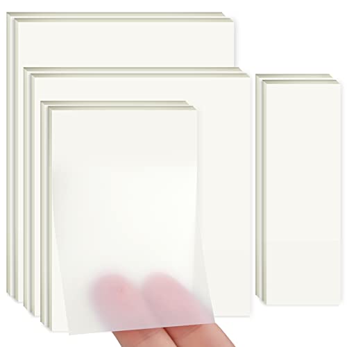400 Blätter Transparente Haftnotizen, Transparent Sticky Notes, Wasserfest Clear Sticky Notes, Wiederbeschreibbar Durchsichtige Klebezettel für Schulsachen, Schule, Büro, Hause - Vier Größen