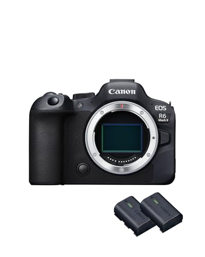 Canon EOS R6 Mark II Systemkamera - Spiegellose Vollformat Kamera + 2x Batterien (Zusätzliches Akku-Kit)- Hybridkamera mit intelligentem Autofokus und Motiverkennung, 4k, WIFI, Bluetooth, KI-Steuerung