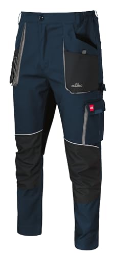 ART.MAS Arbeitshose Classic Stretch Slim Fit Marineblau | robuste Canvas-Stoff, elastisch, 10 Taschen, reflektierende Elemente (DE/NL/SE/PL, Numerisch, 48, Regular, Regular)