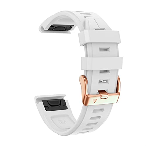 XIYY Für Garmin Fenix. 6s 5s. Uhrband 20mm Armband für Fenix 6s Pro 5S Plus Rose Gold Schnalle Silikon Schnellersatz Handgelenkbänder (Color : White, Size : 20mm)