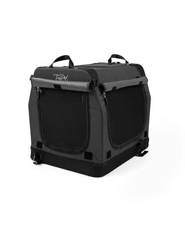 TrendPet TPX-Pro - Leichte, Faltbare Hundebox mit Aluminium Rahmen (grau, L 75 x B 55 x H 60 cm)