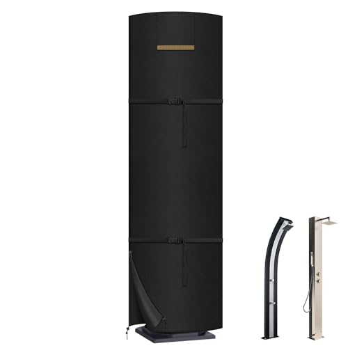 VANSHEIM Solardusche Abdeckung Winterfest Abdeckplane Dusche Garten Solarduschen Abdeckung für Gartendusche, Pooldusche Wasserdicht Abdeckhauben für Sonnenschirm Winddicht UV-Beständiges 220x67cm